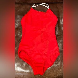 🍓Lands' End Red Kids One Piece Swimsuit Size 12S